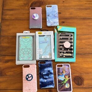 Set of IPhone cases- Disney, otter box Kate spade